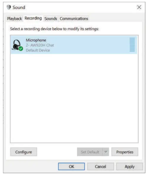 ALIENWARE AW920H Tri-Mode Wireless Gaming Headset - Windows Audio Settings 1