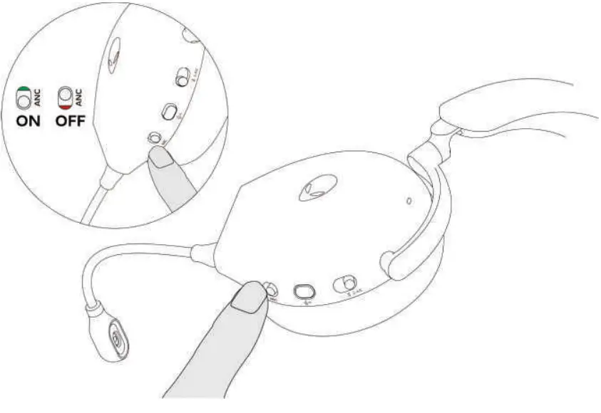 ALIENWARE AW920H Tri-Mode Wireless Gaming Headset - left ear cup