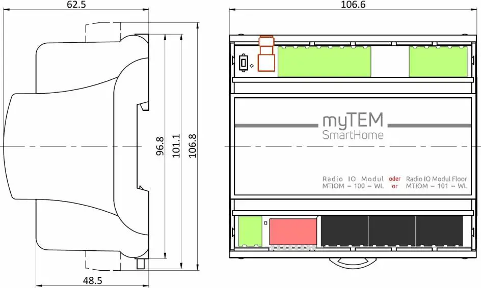 myTEM SmartHome Radio IO Modul - Information Frame