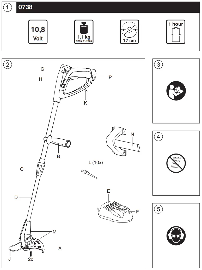 SKIL F0150738 CORDLESS GRASS TRIMMER - fig