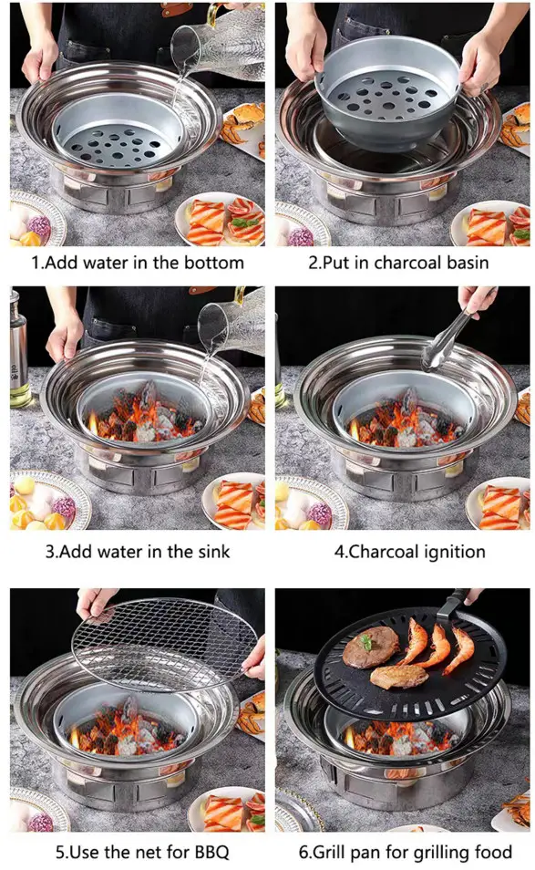 TAYAMA TYG 808 Portable Outdoor Charcoal Grill in Stainless Steel - fig 1