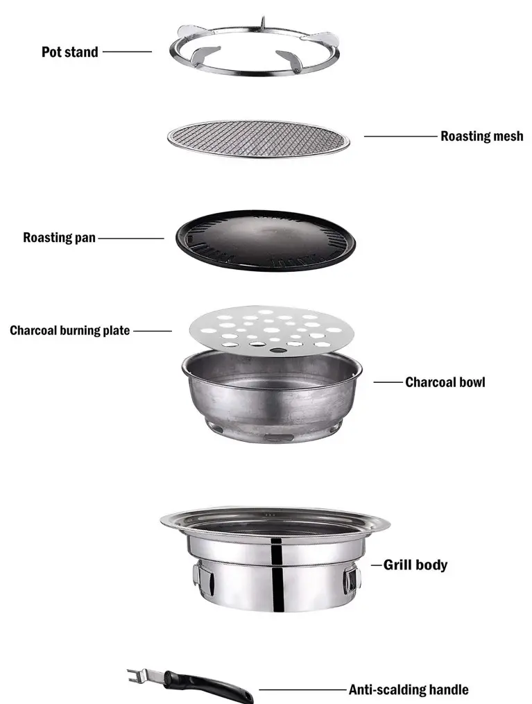 TAYAMA TYG 808 Portable Outdoor Charcoal Grill in Stainless Steel - fig