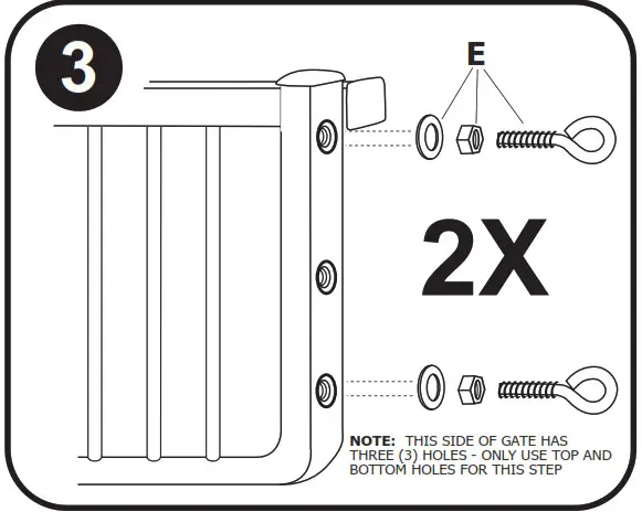 CARDINAL GATES Outdoor Safety Gate- e bolts with nut and washer