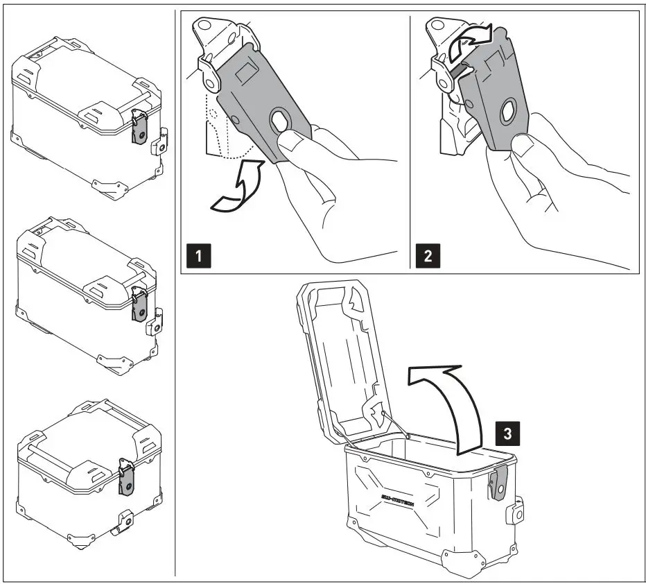 SW-MOTECH GPT.01.950.70000 Trax ADV Top Case System Instruction Manual - Lid and Lock cylinder Set