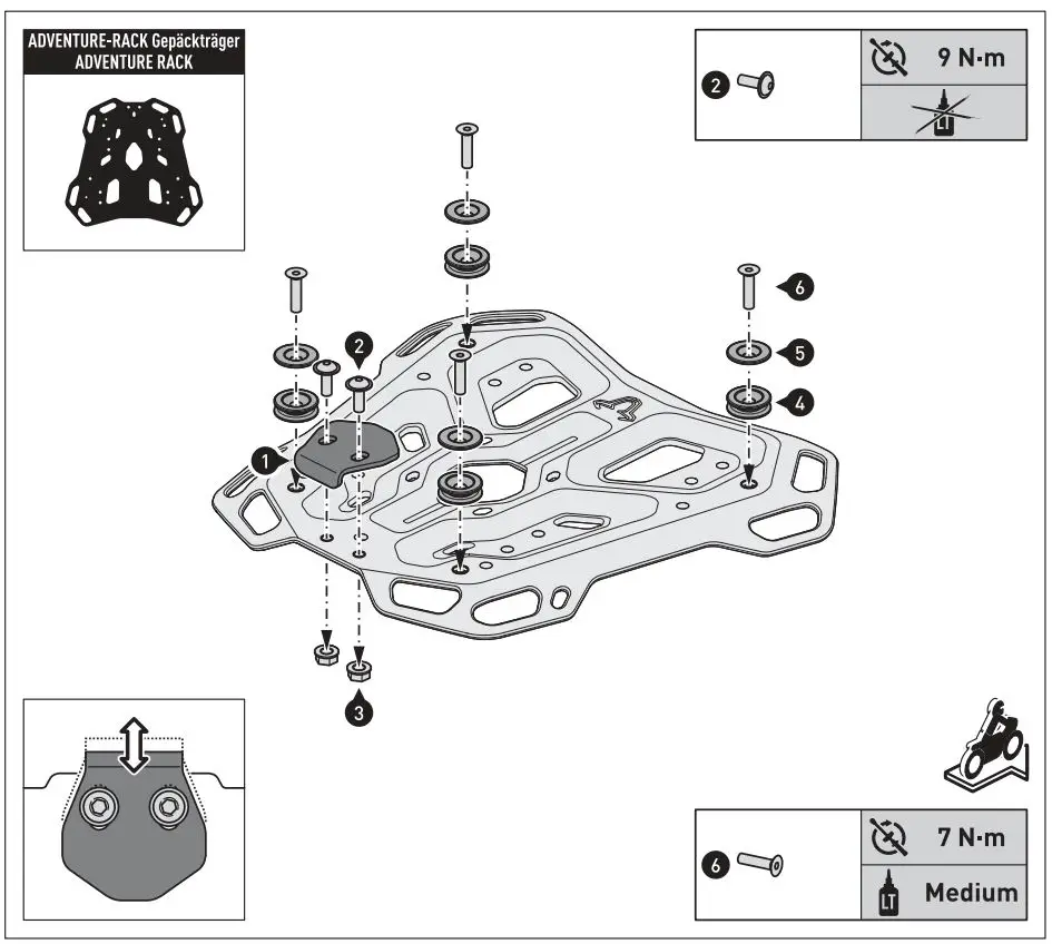 SW-MOTECH GPT.01.950.70000 Trax ADV Top Case System Instruction Manual - Mounting
