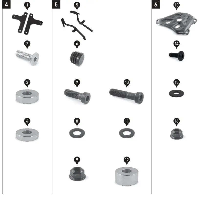 SW-MOTECH GPT.01.950.70000 Trax ADV Top Case System Instruction Manual - Part List