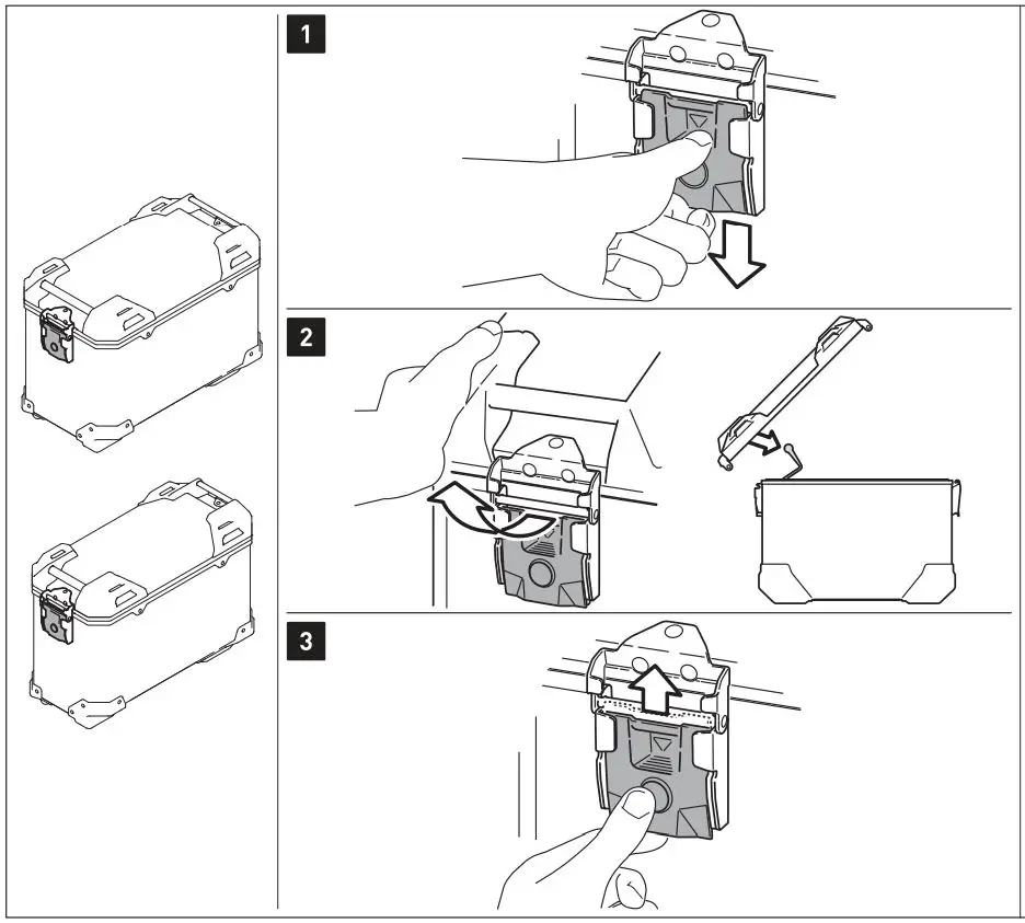 SW-MOTECH GPT.01.950.70000 Trax ADV Top Case System Instruction Manual - Quick Release Fastener