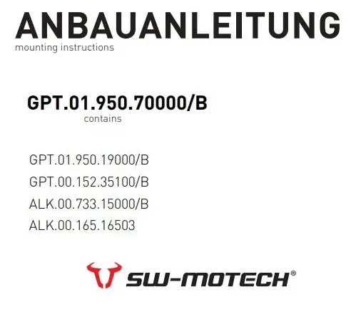 SW-MOTECH GPT.01.950.70000 Trax ADV Top Case System Instruction Manual