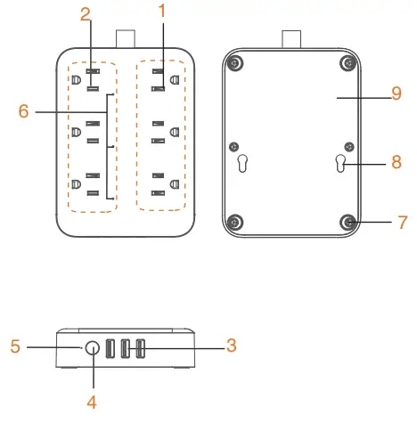 TESSAN TS-106S WiFi Power Strip with USB - fig