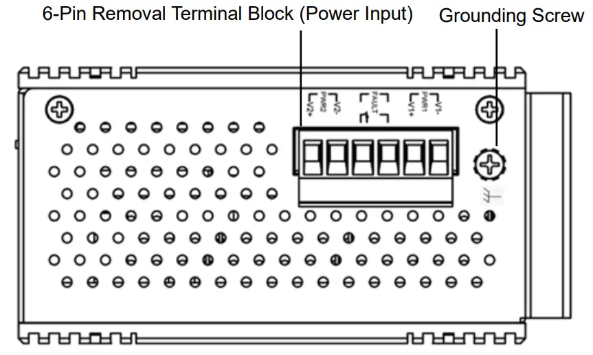 LMX-0802-XX Series 8-Port Industrial Managed Ethernet Switch Top Panel View