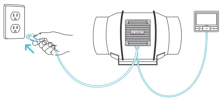AC INFINITY CLOUDLINE PRO Inline Fan with Controller - POWERING AND SETUP