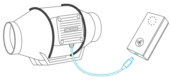 AC INFINITY CLOUDLINE PRO Inline Fan with Controller -POWERING