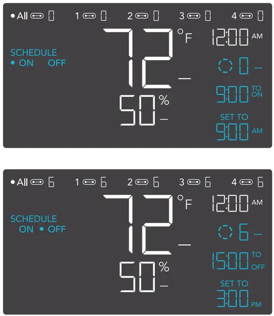 AC INFINITY CLOUDLINE PRO Inline Fan with Controller - SCHEDULE MODE