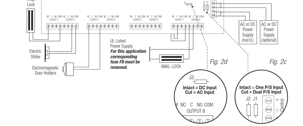 Altronix Maximal DV Series Dual Power Supply Access Power Controllers - Access Power Controller Typical Application Diagram 2
