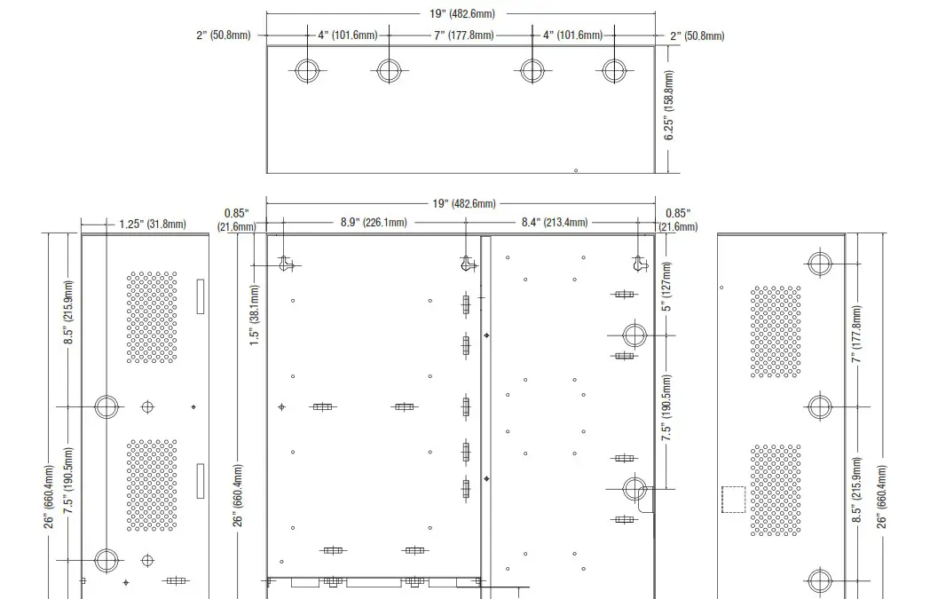 Altronix Maximal DV Series Dual Power Supply Access Power Controllers - Enclosure Dimensions 1