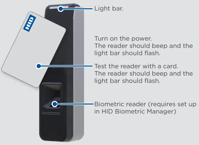 HID Global Signo Biometric Reader 25B - Power and test the reader