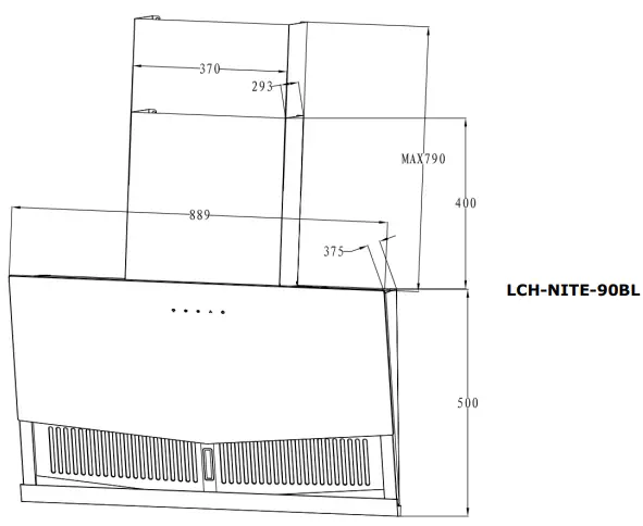 LIVINOX LCH-NITE-90BL Cooker Hood-FIG2