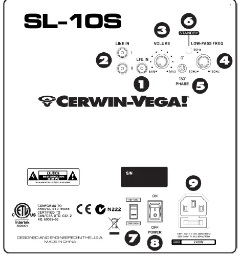 Cerwin-Vega SL-12 Quad Center Channel Speaker 7