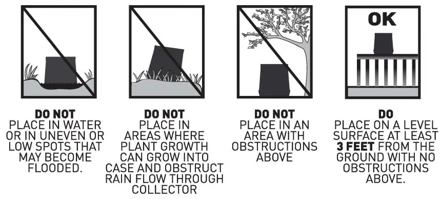 AcuRite 00875W Digital Wireless Rain Gauge Instruction Manual - Placement of Rain Collector