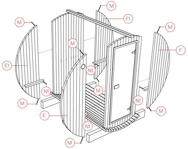 BARRELS No 63 Steam Sauna Bath - STEP FIVE