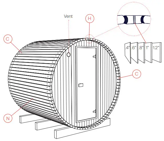 BARRELS No 63 Steam Sauna Bath - STEP SIX