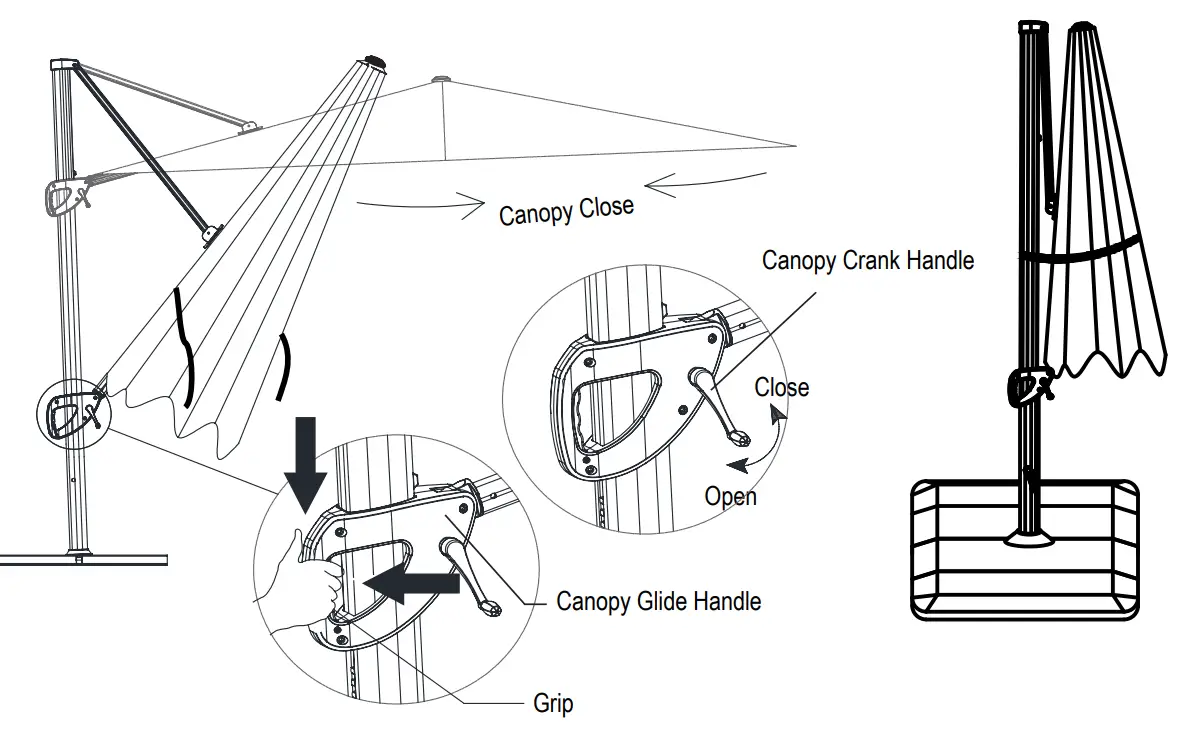atleisure UMB-957444 10×13 FT Cantilever Umbrella - Operation Step 4