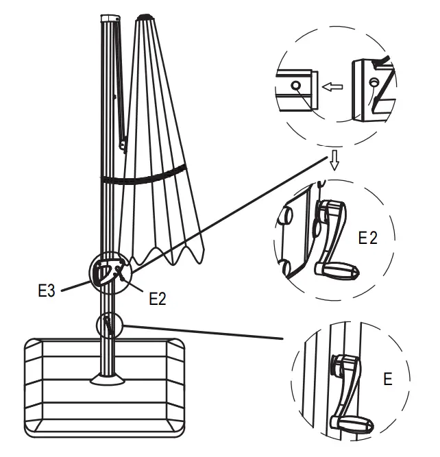 atleisure UMB-957444 10×13 FT Cantilever Umbrella - Step 4