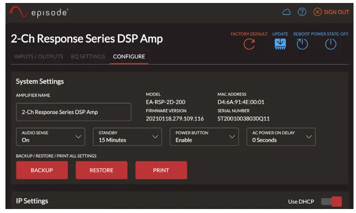 episode EA-RSP-2D-200 Response Series DSP Amplifiers - Fig 11