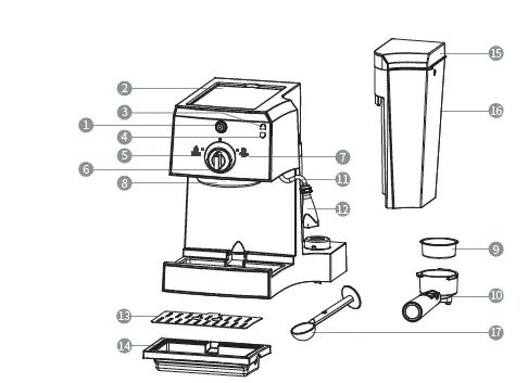 GEVI-GECMD627BK-U-Coffee-Maker-fig-1