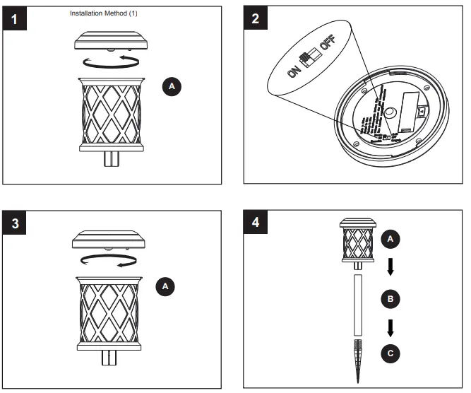 Harbor Breeze RM20Ma-F15C-BK-2 2-CT 15 Lumen Solar Path Lights 4