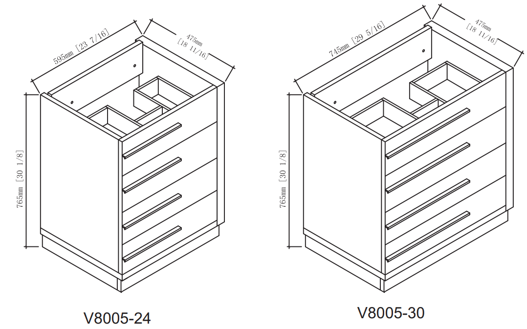 BLOSSOM V8005 24 V8005 30 Barcelona Series Vanities
