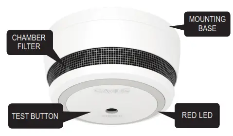 CAVIUS 2106 Optical Smoke Alarm Device - Diameter