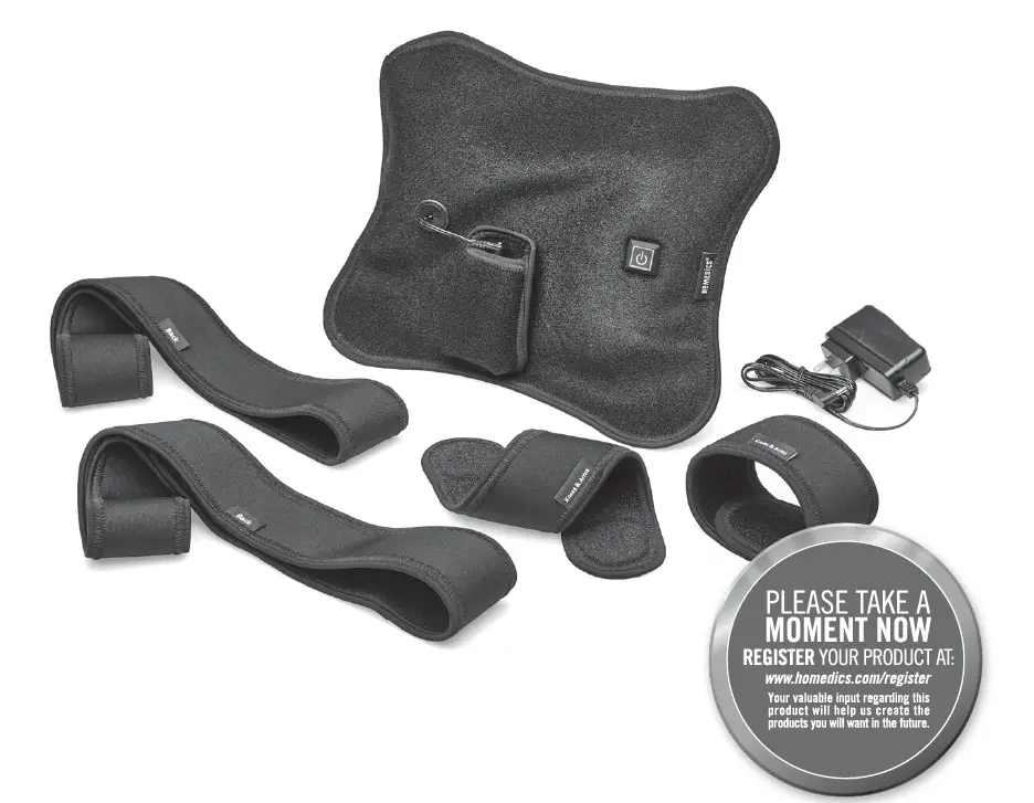 Homedics Sp-195hj Cordless Body Wrap With Vibration And Heat Instruction Manual And Warranty Information