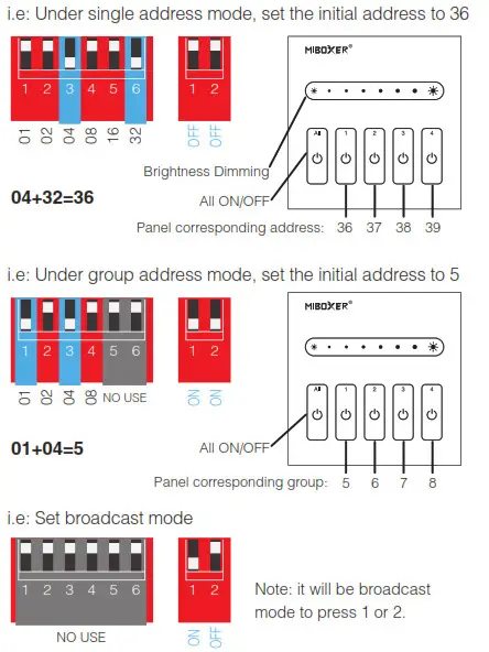 MIBOXER DP1 DALI Dimming Panel-setting