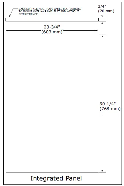 Integrated Panel Dimensions