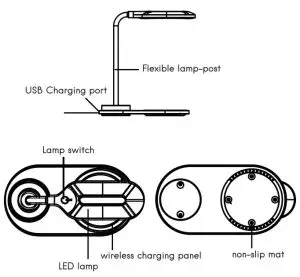 Gelius HT 12 10W LED Lamp Wireless Charger - Product Outline