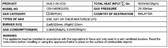 ELBA EBH-M8962SS Built In Stainless Steel Hob fig23