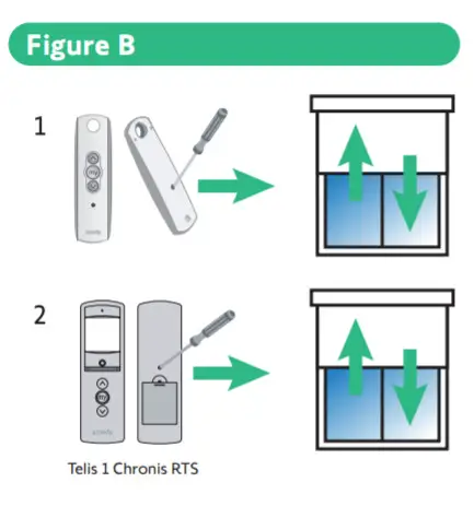 sOmfy 1805237 Telis 1 Chronis RTS Remote with Timer - Figure B