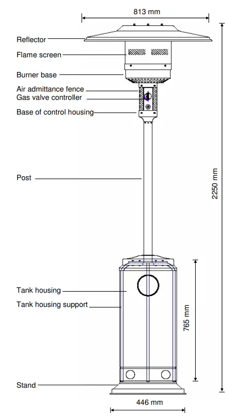 LAVA HEAT TL7RMGBRLP Outdoor Commercial Heritage Bronze Natural Gas Patio Heater - FIG 3