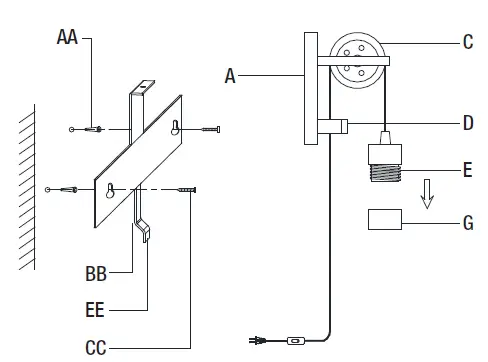 HOME DECORATORS HDP98266BLBN Needham Wall Sconce fig 4