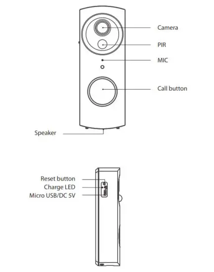 WOOX R9061 Smart Video Doorbell with Chime - Charge LED