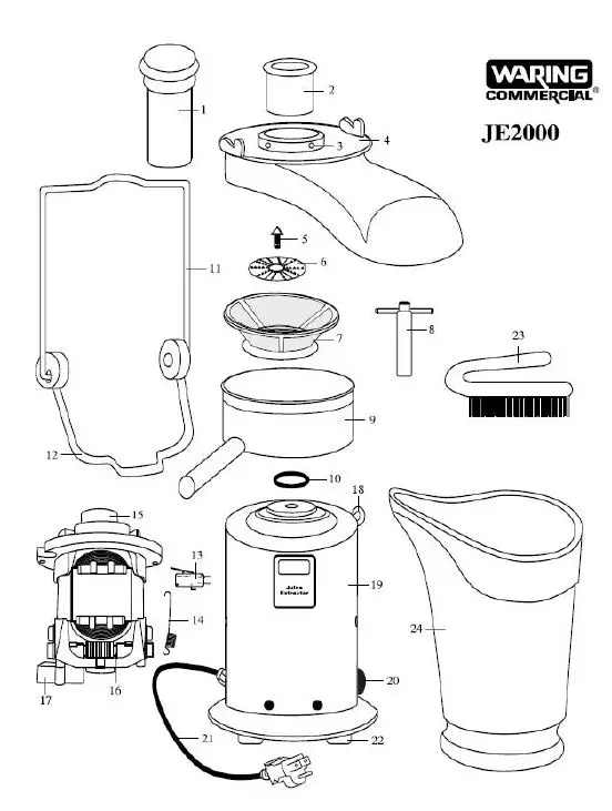 WARING COMMERCIAL JE2000 Juice Extractor 2