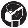 Wear a breathing masks icon caution