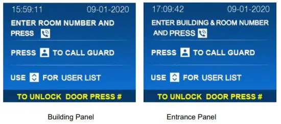NOVUS NVE-EP200 Video intercom Entrance - Operation Description