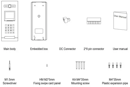 NOVUS NVE-EP200 Video intercom Entrance - Packing Contents