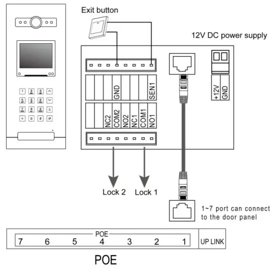 NOVUS NVE-EP200 Video intercom Entrance - Wiring Diagram