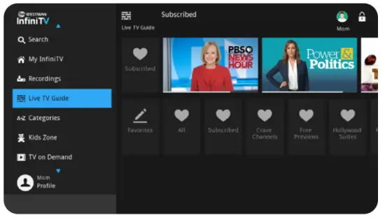 WESTMAN InfiniTV Amino Digital TV with Remote Control - Categories1