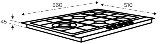 INVENTUM IKG9023WGRVS Gas Cooking Hob - DIMENSIONS