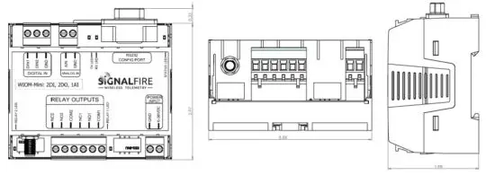 SIGNALFIRE WIOM MINI IOMIX1 xxxx Wireless I O Mini Module - Dimensions