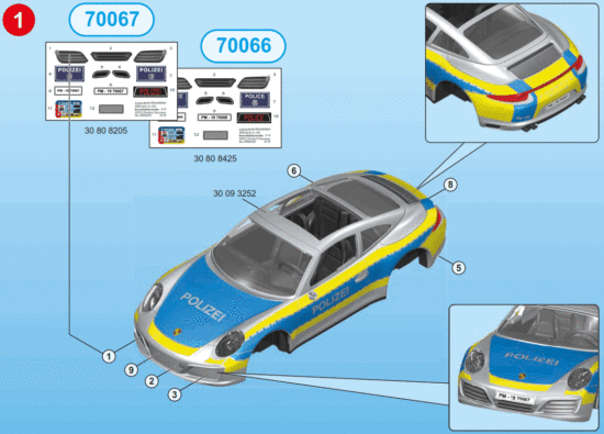 playmobil 70067 City Action Porsche 911 Carrera 4S Police - Fig